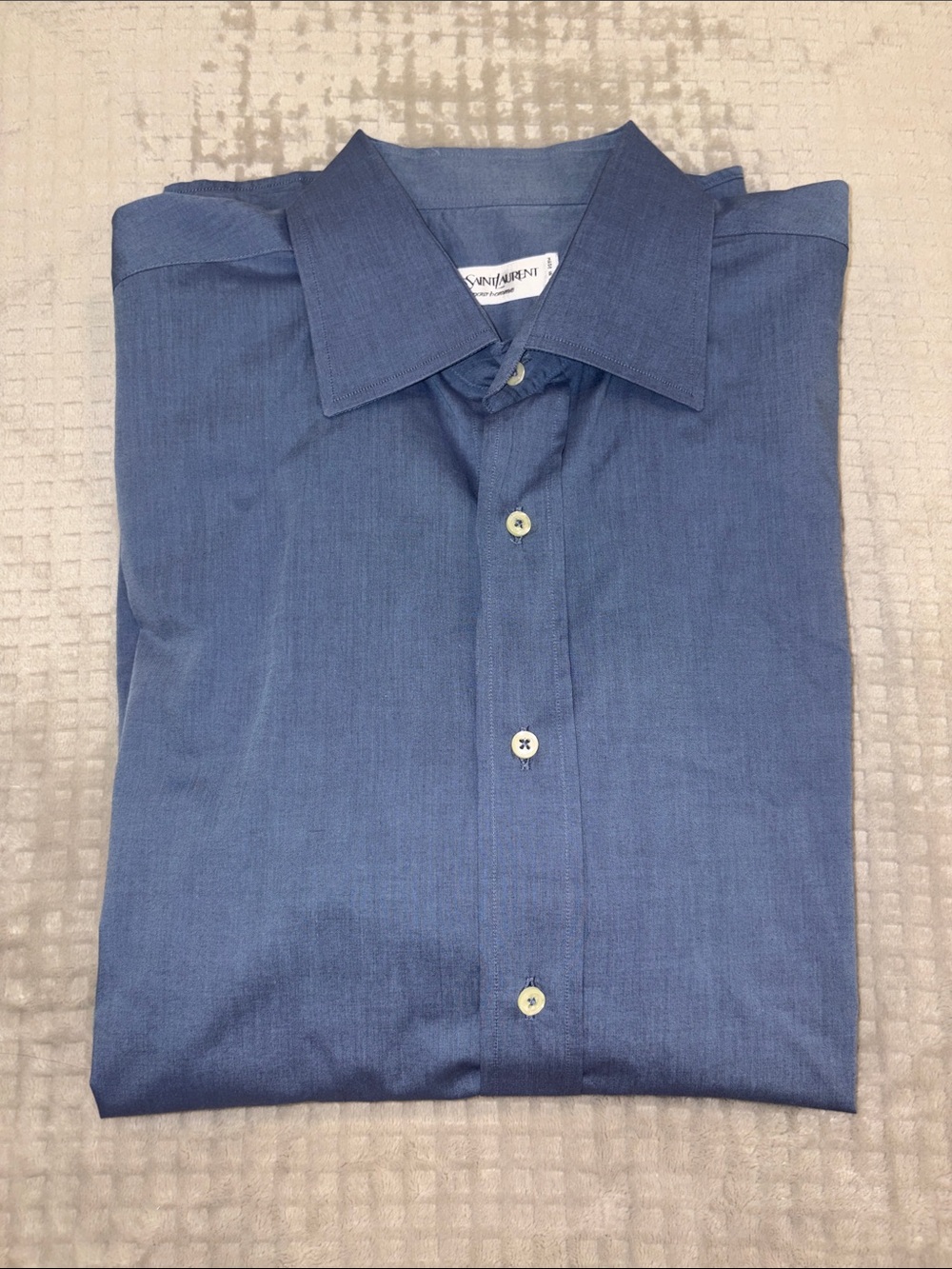 Saint Laurent Blue Long Sleeve Dress Shirt